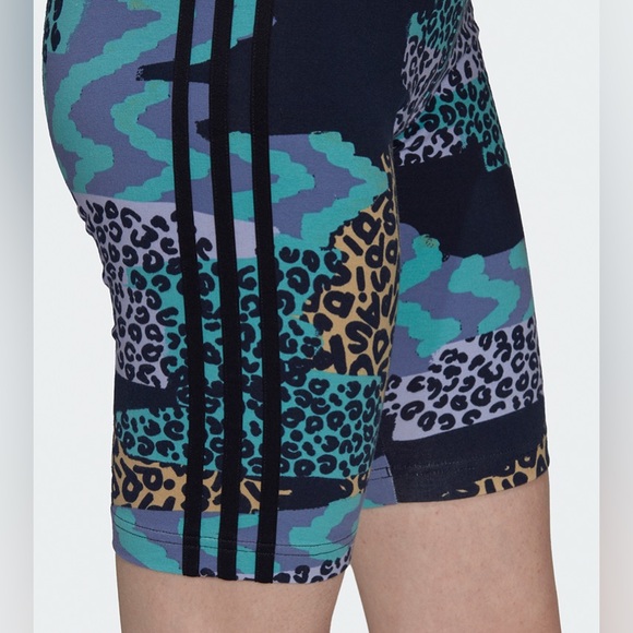 Farm Rio Adidas 3 Stripes Print Shorts - Picture 2 of 4